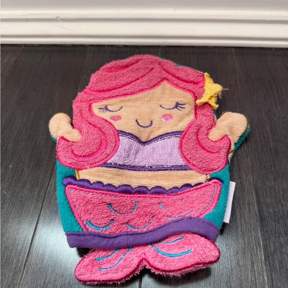 NWOT Stephen Joseph Mermaid Bath Mitt Toy with Pink Kids Toddler Baby